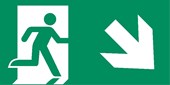 Rettungsweg/Notausgang rechts abw&#228;rts