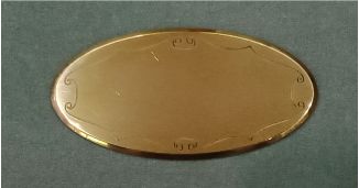 Messingschild oval, 100 x 50mm, poliert, mit Filet