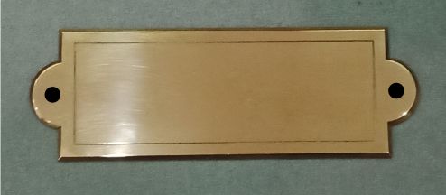 Messingschild 150 x 50mm, poliert, mit &quot;Ohren&quot; und Filet