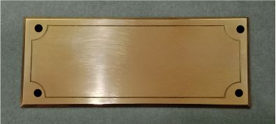 Messingschild 110 x 44mm, poliert, mit Filet und 4 L&#246;chern