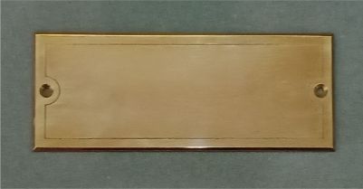 Messingschild 110 x 44mm, poliert, mit Filet und 2 L&#246;chern